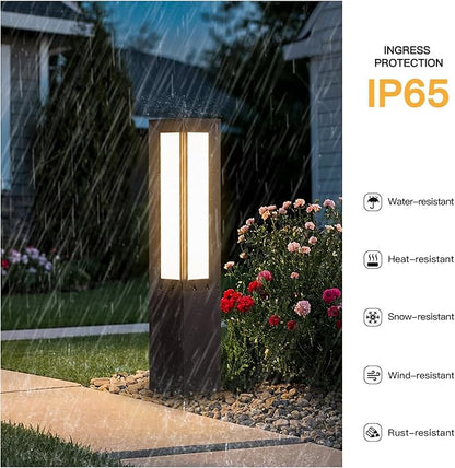 MVBT Solar Pathway Lights Outdoor, 31.5" Landscape Path Lights, IP65 Waterproof Bollard Light Outdoor, 3000K Solar Lamp Path Light, Modern Commercial Pathway Lighting for Walkway Driveway Garden Patio