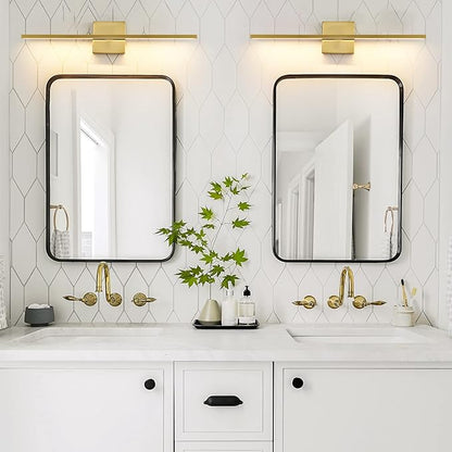 Gold Bathroom Light Fixtures Over Mirror 24 inch 18W LED Vanity Lights for Bathroom Modern Bath Sconces Wall Lighting 3500K Warm Light for Paintings