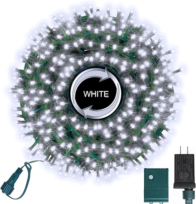 LAMPHOME 500 LED White Christmas String Lights, Plug in Twinkle Fairy Lights with 8 Modes & Timer, Waterproof Connectable Lights for Indoor Outdoor Home Party Wedding Bedroom Tree Decoration