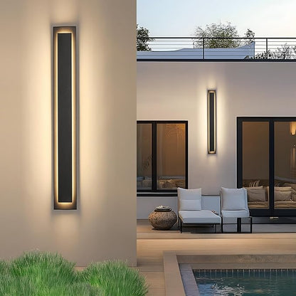 𝟑𝟗.𝟒 𝐈𝐍 Long Outdoor LED Wall Lights Exterior Lighting Fixtures, Modern Exterior Garage Wall Light,Outside Light Fixture For House,Patio,Front Porch,𝟑𝟔𝐖 Black Outdoor Wall Sconce 3000K