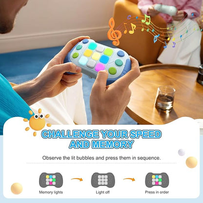 Electric Handheld Game Console Toys for Ages 8-13, Portable Quick Push Game Fidget Toys, Sensory Toy Travel Games Controller for Kids Teen Adults, Student Gift, Back to School