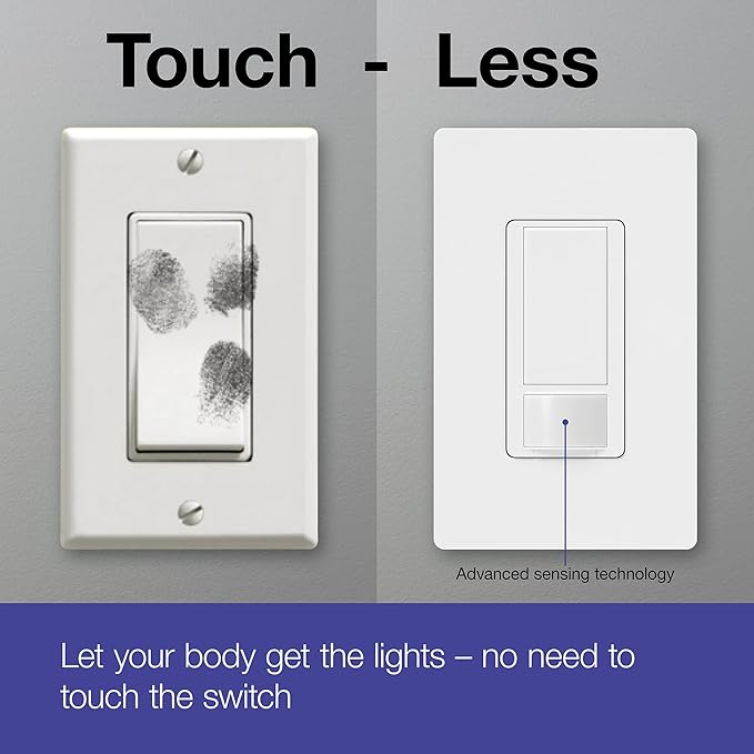 Lutron Maestro LED+ Motion Sensor/Dimmer Switch | 150W LED | Single Pole/Multi-Location | MSCL-OP153M-SW | Snow (Pack of 2)