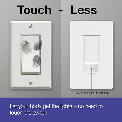 Lutron Maestro LED+ Motion Sensor/Dimmer Switch | 150W LED | Single Pole/Multi-Location | MSCL-OP153M-SW | Snow (Pack of 2)