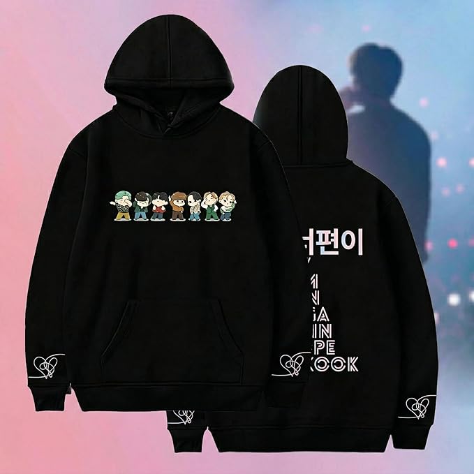 Women Korea Pop Hoodie Love Yourself Sweatshirt K-pop JJK V RM PJM IHS MYG KSJ Long Sleeve Pullover Sweater Coat