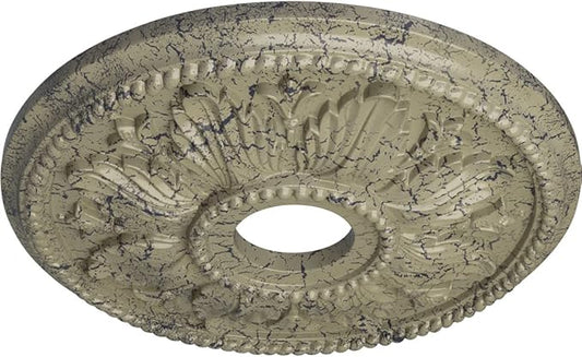 Ekena Millwork CM18ED1CSC Edinburgh Ceiling Medallion fits Canopies up to 5 1/8, Castle Stone Crackle