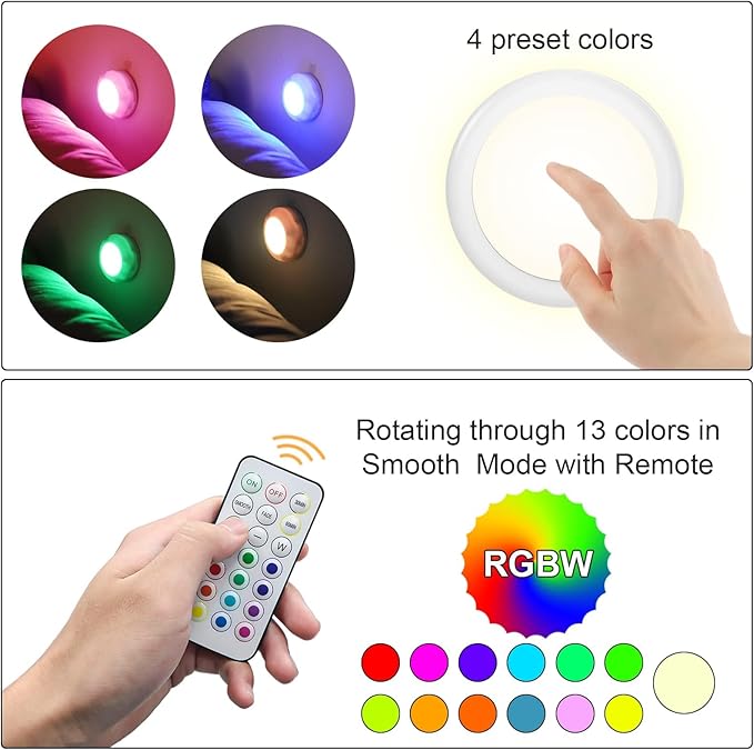 Small Focus Lights Battery Operated Spotlight Indoor for Decoration and Artwork Display and Battery Operated LED Puck Lights with Remote