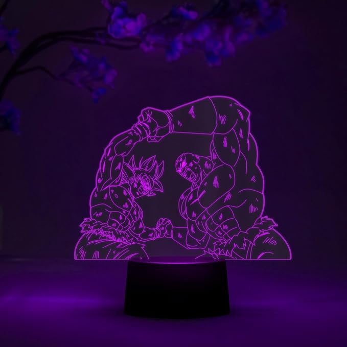 Otaku Lamps Goku vs Jiren Dragon Ball Super – Anime Lamp Figure Night Light, 16 Color RGB LED – Remote, 3D Anime Room Décor Gift for Otaku