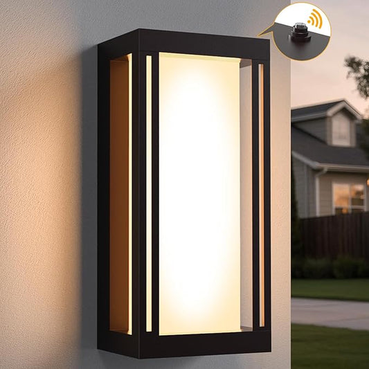 Dusk to Dawn Outdoor Wall Sconce, 3000K LED Outdoor Wall Lights Fixture for Patio, Waterproof Wall Mount Outside Light, 14.5in Outdoor Lanterns for Home, Porch, Front Door, 1 Pack