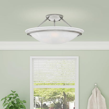 Livex Lighting 4824-91 Newburgh 3-Light Ceiling Mount, Brushed Nickel