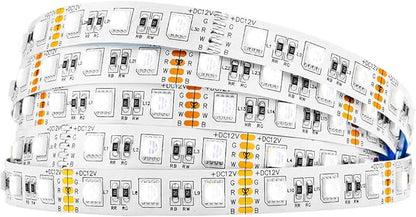 BTF-LIGHTING RGBW LED Strip Lights,UL Listed,5050 4 Colors in 1 RGB + 6000K-7000K Cool White,12V DC,16.4ft/5m 60LEDs/m 12mm White PCB, IP30 for Home Decoration(No Adapter or Controller)