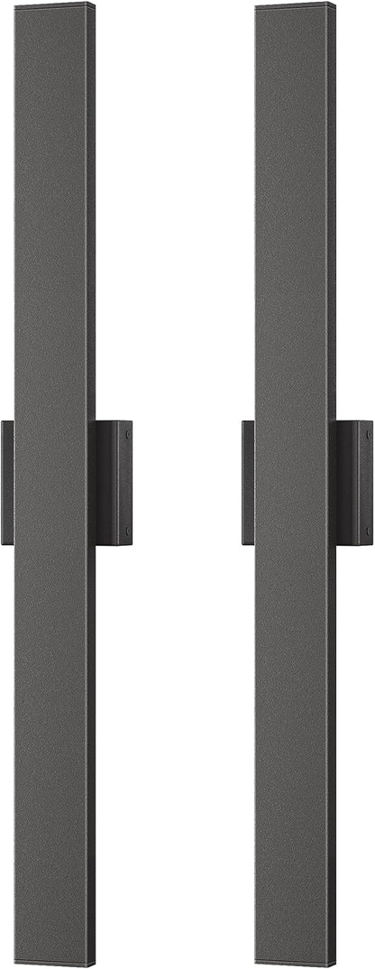 EDISHINE 31.5" LED Outdoor Wall Lights, 3CCT & 10%-100% Dimmable, IP65 Waterproof, Modern Exterior Lighting Fixtures, Long Exterior Wall Lights for Garage, Front Door, 2 Pack, Black