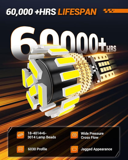 SEALIGHT 194 LED Bulb 6000K White 168 T10 2825 W5W 600% Brightness Wedge Interior Car Bulbs Replacement for License Plate Lights Dome Map Door Courtesy Trunk Parking, 10 PCS