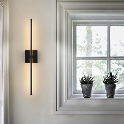 KARTOOSH Battery Operated Wall Sconces with Remote Control, Dimmable Wall Sconces Set of Two, 350°Rotate, 3000K LED Black Wireless Wall Light for Living Room, Hallway, Bedroom, 32.2 Inch (2 Pack)