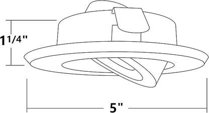 NICOR Lighting 4 inch White Recessed Gimbal Trim for MR16 Bulb (14558WH) - (Bulb Not Included)