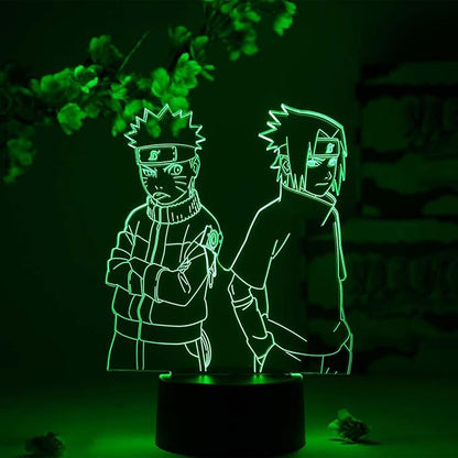 Otaku Lamps Naruto & Sasuke Young Naruto – Anime Night Light, 16 Color RGB LED – Gift for Otaku