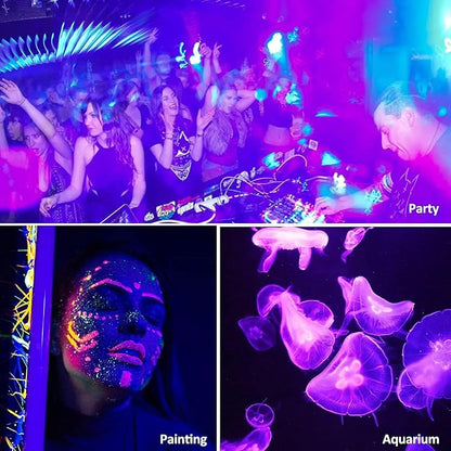 YANYCN 600W 2 Pack LED Black Light 395nm to 405nm UV Blacklight IP66 Waterproof Flood Light Outdoor with Plug and Switch Neon for Party Halloween Fluorescent Poster Body Paint