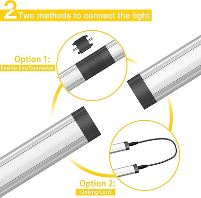 GETINLIGHT 12-inch Plug-in LED Under Counter Lights for Kitchen, Soft White 3000K, Pack of 3, IN-0110-23-SN