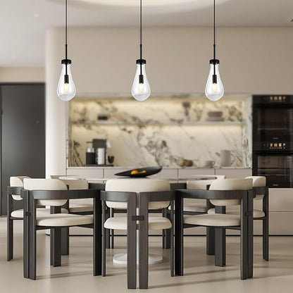 Black Raindrop Pendant Lights, Teardrop Pendant Light, Black Kitchen Island Pendant Lighting, 1-Light Interior Pendant Light in The Kitchen Island Living Room Bedroom Bathroom, Dining Room,Hallway