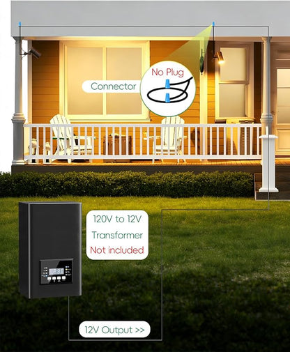 Low Voltage Down Light Spot Light Tree Light, Replaceable 5W MR16 LED Bulb, 12V Outdoor Uplighting Spotlight for House Wall Fence Garden Yard Patio 2-Pack