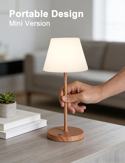 WEILAILUX Mini LED Cordless Table Lamp Rechargeable, 3000mAh Battery Operated Shower Lamp Waterproof, Touch Dimmable 2700K Night Light for Patio Camping Dining Outdoor (Mini Brick Red)
