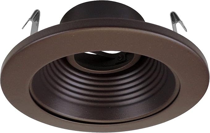 NICOR Lighting 4 inch Oil-Rubbed Bronze Recessed Baffle Trim for MR16 Bulb (14002OB-OB)