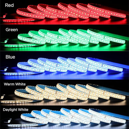 IP65 Waterproof RGBCCT LED Strip, 24V 5m 16.4ft 5050 560 LEDs 12mm Width Flex Cut to Length Dimmable RGBWW LED Strip Light for Damp Environment (16.4Ft IP65 Waterproof)