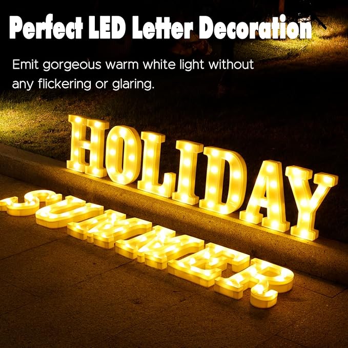 Small Led Marquee Letters, Light Up Letters, 8.58 Inch Led Letter Lights, Battery Powered Lighted Sign for Table, Party, Birthday, Christmas Decor (Letter O)