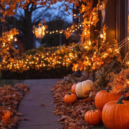 10FT Halloween Orange LED String Lights, 10 Clear Orange Bulbs with Black Wire, Outdoor Waterproof Vintage Christmas Lights for Halloween Christmas Party Roofline Xmas Tree Patio Cafe Decor