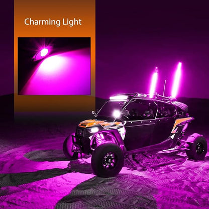 Nilight LED Rock Light 4PCS Pink Purple Underglow Wheel Well Fender Pods Waterproof Exterior Underbody Roof Rack Side Lamps for 12V 24V Car Truck Pickups ATV UTV SUV Motorcycle Boat