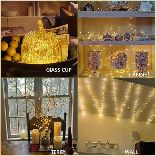 USB Fairy Lights Plug in, 33 Feet 100 LED Twinkle String Lights with Remote and Timer, Waterproof 8 Modes for Bedroom Indoor Wreath DIY Party Wedding Christmas Holiday Decoration(2 Pack Warm White)