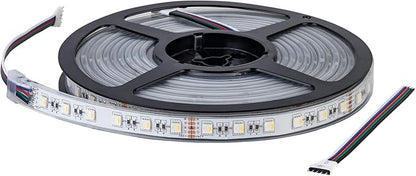 BTF-LIGHTING RGBW LED Strip Lights,UL Listed,5050 4 Colors in 1 RGB + 2700K-3000K Warm White,24V DC,16.4ft/5m 60LEDs/m 12mm White PCB, IP67 Waterproof for Home Decoration(No Adapter or Controller)