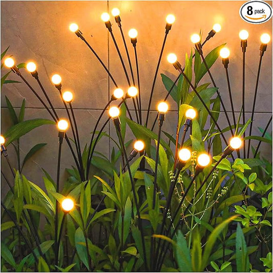 TONULAX Solar Garden Lights 8 Pack - Upgraded Solar Swaying Light, Sway by Wind, Outdoor Lights, Yard Patio Pathway Decoration, High Flexibility Iron Wire & Heavy Bulb Base, Warm White
