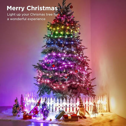 Color Changing Christmas String Lights, 33ft 100 LED Twinkle Fairy Lights String Waterproof, 200+ Scene Modes, Smart App & Remote for Indoor Outdoor Christmas Tree Party Bedroom Patio Decor