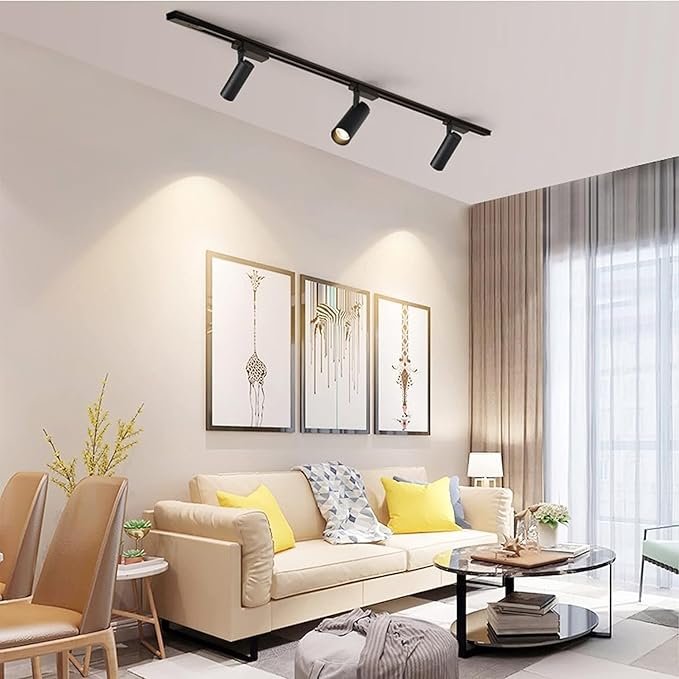 H Type LED Track Lighting Heads 6 Track Lights 3000K 20W 2400lm High Brightness Track Lighting System for Accent Lighting, Dimmable Ceiling Lights Spotlight Fixtures (No Track Rails)