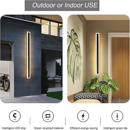 2Pack 39inch Long Outdoor LED Wall Lights,30W Waterproof IP65 Warm White led Wall Light Rectangular Black Wall Light,led Porch Lights Outdoor Wall Elegant Frosted White Acrylic Anti Rust