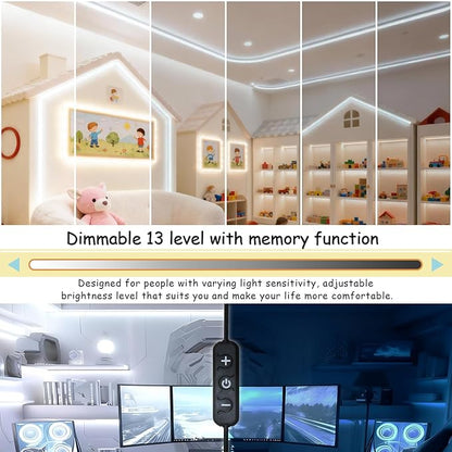 2 Set 20 FT Led Strip Lights for Bedroom Dimmable360 LEDs Rope Light Flexible Super Bright White Tape Lights for Ceiling Room Home Decor Luces LEDs （40FT）