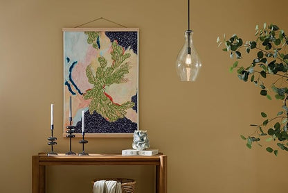 Kichler Everly 1-Light Bell Pendant Light Fixture with Clear Seeded Glass in Olde Bronze for Kitchen Island, Dining Room, or Home Bar (17.75" x 8.75"), 42047OZCS