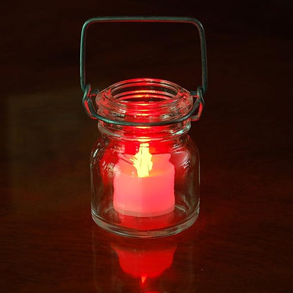 LumaBase Battery Operated Tea Light Candles, Purple - Set of 12