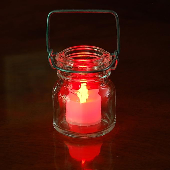 LumaBase Battery Operated Tea Light Candles, Pink - Set of 12