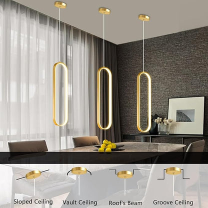Ring Chandelier Modern LED Dimmable Pendant Lighting Adjust Ceiling Light for Kitchen Island Foyer Lobby Living Room Staircaes Gold