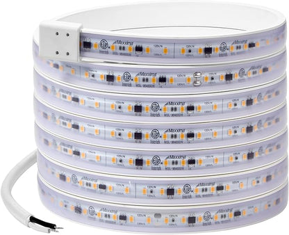 Maxxima 96 in. Hardwired LED Under Cabinet Strip Light, 3680 Lumens, 3000K Warm White, Kitchen and Living Room 120V White Cove Lighting, No Power Supply Needed