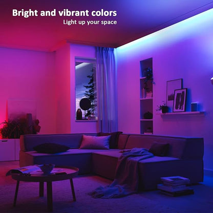 JOYLIT 32.8FT COB RGB LED Strip Lights 24V 8400LEDs High Density Dotless Super Bright IP20 Non Waterproof LED Tape 14W/M Dimmable Color Changing Light Strip for Home, Commercial (LED Strip Only)