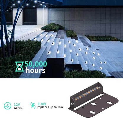 8 Packs 4inch LED 1.8W Hardscape Lighting,12V AC/DC Low Voltage Retaining Wall Light Paver Lighting,5000K Daylight White Outdoor Step Light,50,000 Hours Lifespan
