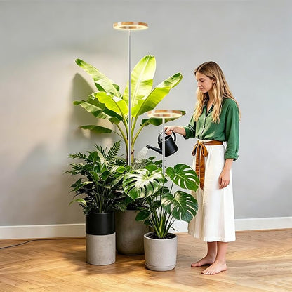 2 Packs Plant Grow Light,Grow Lights for Indoor Plants,80 LEDs Full Spectrum Plant Lights for Indoor Growing with 6/12/16H Timer-WG2