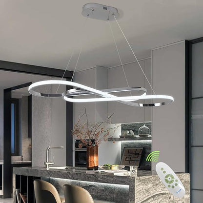 Modern Pendant Light Kitchen Island Lighting Dimmable Modern Led Chandelier for Dining Room Light Fixture Over Table with Remote,Minimalist Led Ceiling Handing Pendant Lamps