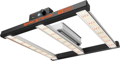 Spider Farmer SE1500 150W LED Grow Light, 2x2ft Coverage, App & Digital Dimming Control, Full Spectrum Bar Style Grow Light for Indoor Plants