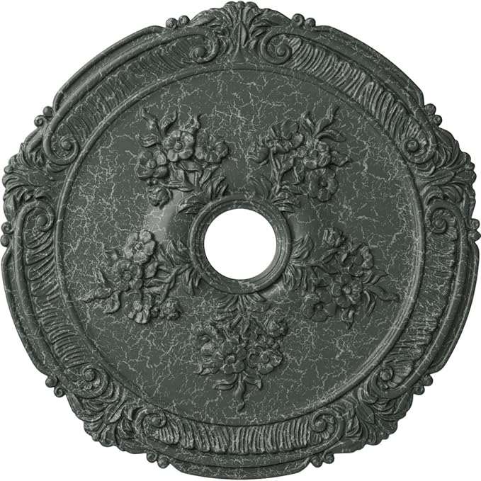 Ekena Millwork CM26ATAGC 26"OD X 3 3/4"ID X 1 1/2"P Attica With Rose Ceiling Medallion Fits Canopies Up To 4 1/2", Athenian Green Crackle