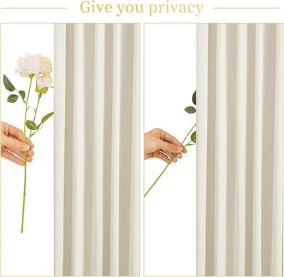 8 Panels Beige Backdrop Curtain for Baby Shower Wrinkle Free 40ft x 10ft Backdrop Drapes Panels for Parties Wedding Bridal Shower Birthday Photo Photography Fabric Background Decoration