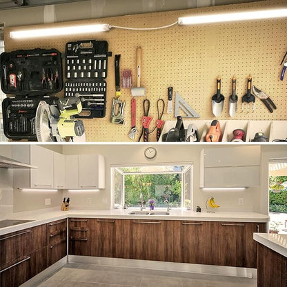 CNSUNWAY LED Shop Light 2FT, 22W 3300LM, 3000K Warm White, T8 LED Tube Lights, Ceiling and Utility Shop Lights, Linkable Light Fixture for Room, Garage, Workbench, ETL Listed (Pack of 2)