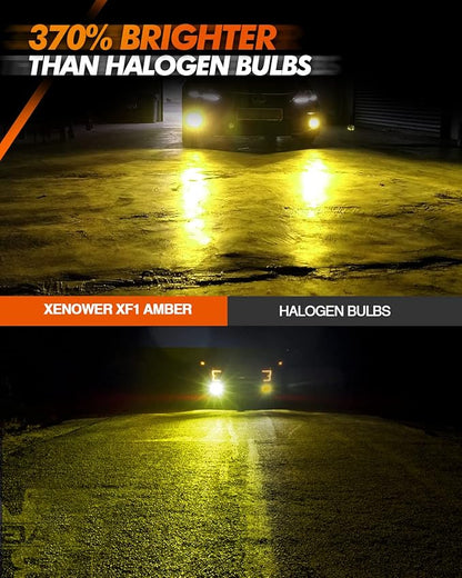 SEALIGHT 2504 PSX24W LED Fog Lights Bulbs, 13,000LM 3000K Yellow 600% Brightness 11W High Power 2504 PSX24W LED Fog Light DRL Bulbs Replacement For Cars,Trucks, Clearance Light Marker Light(Pack of 2)